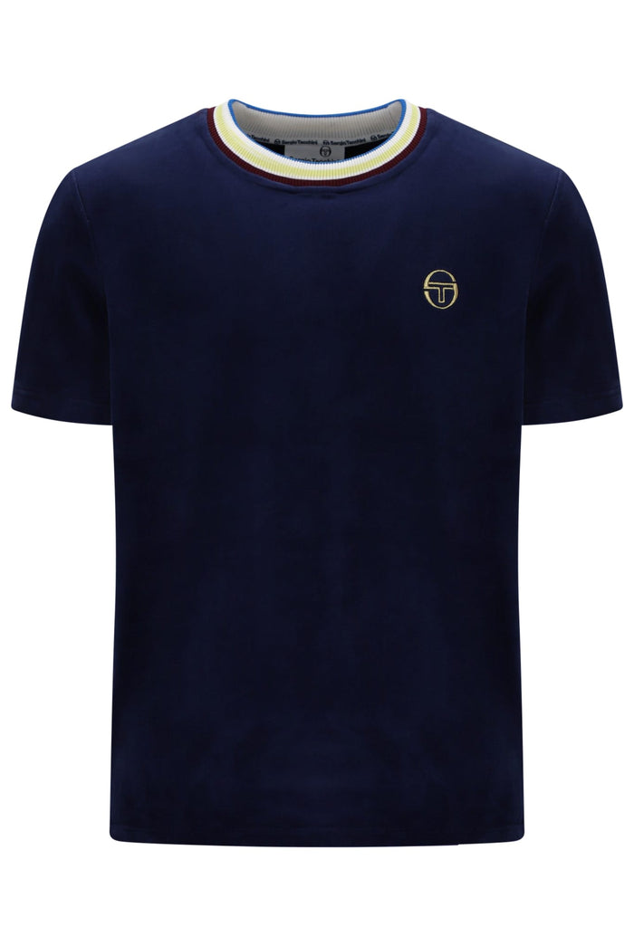 Fino Velour T-Shirt in Martime Blue
