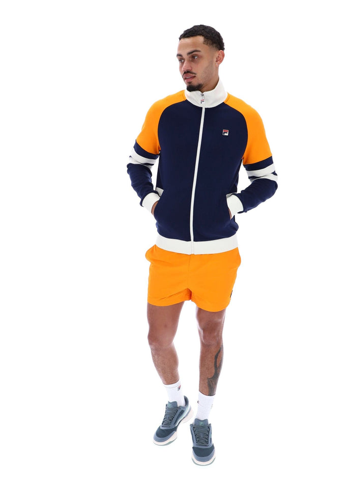 Founder Cut And Sew Track Jacket In Fila Navy/Gardenia/Bright Marigold