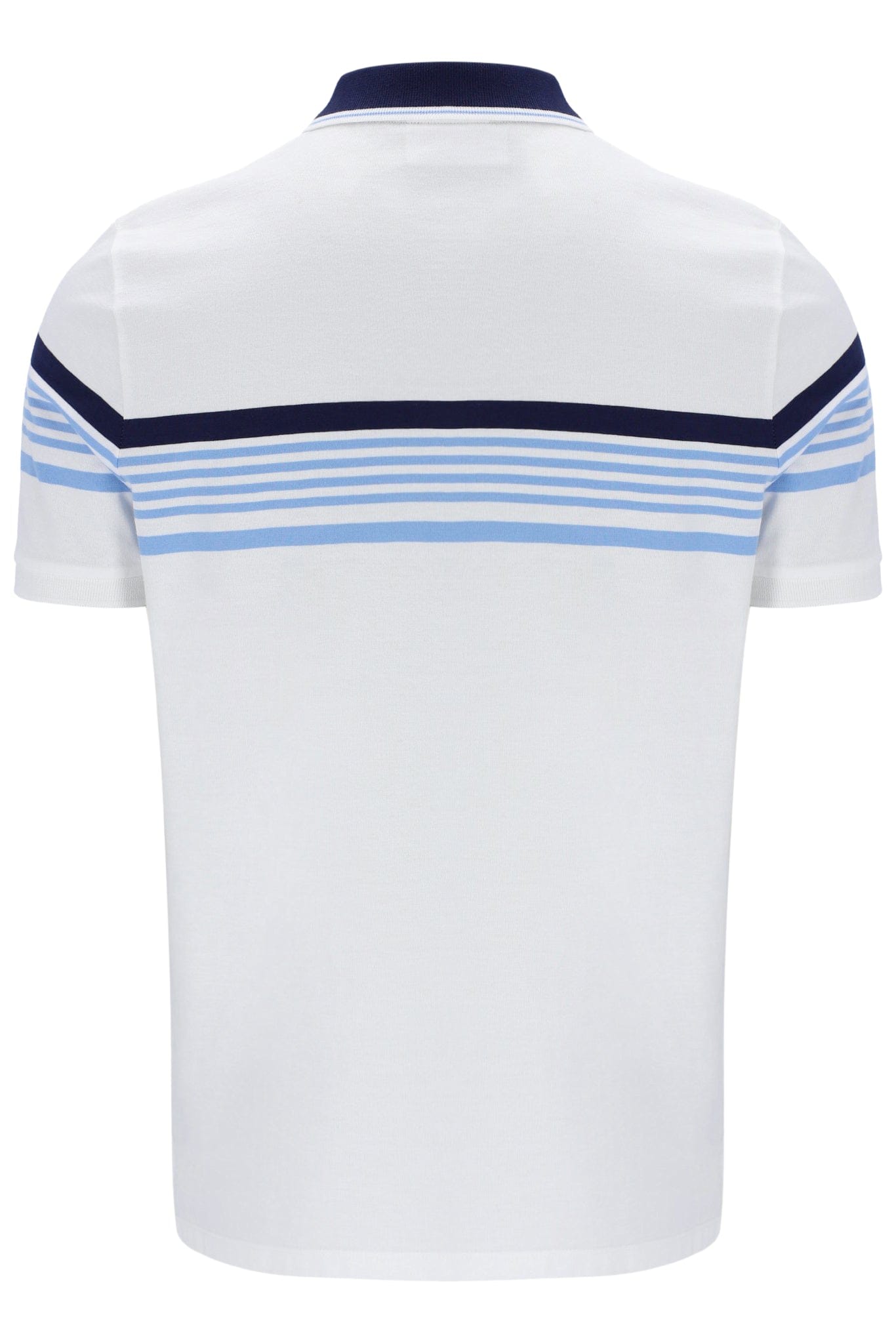 Francis Yarn Dye Stripe Polo In White/Fila Navy/Vista Blue