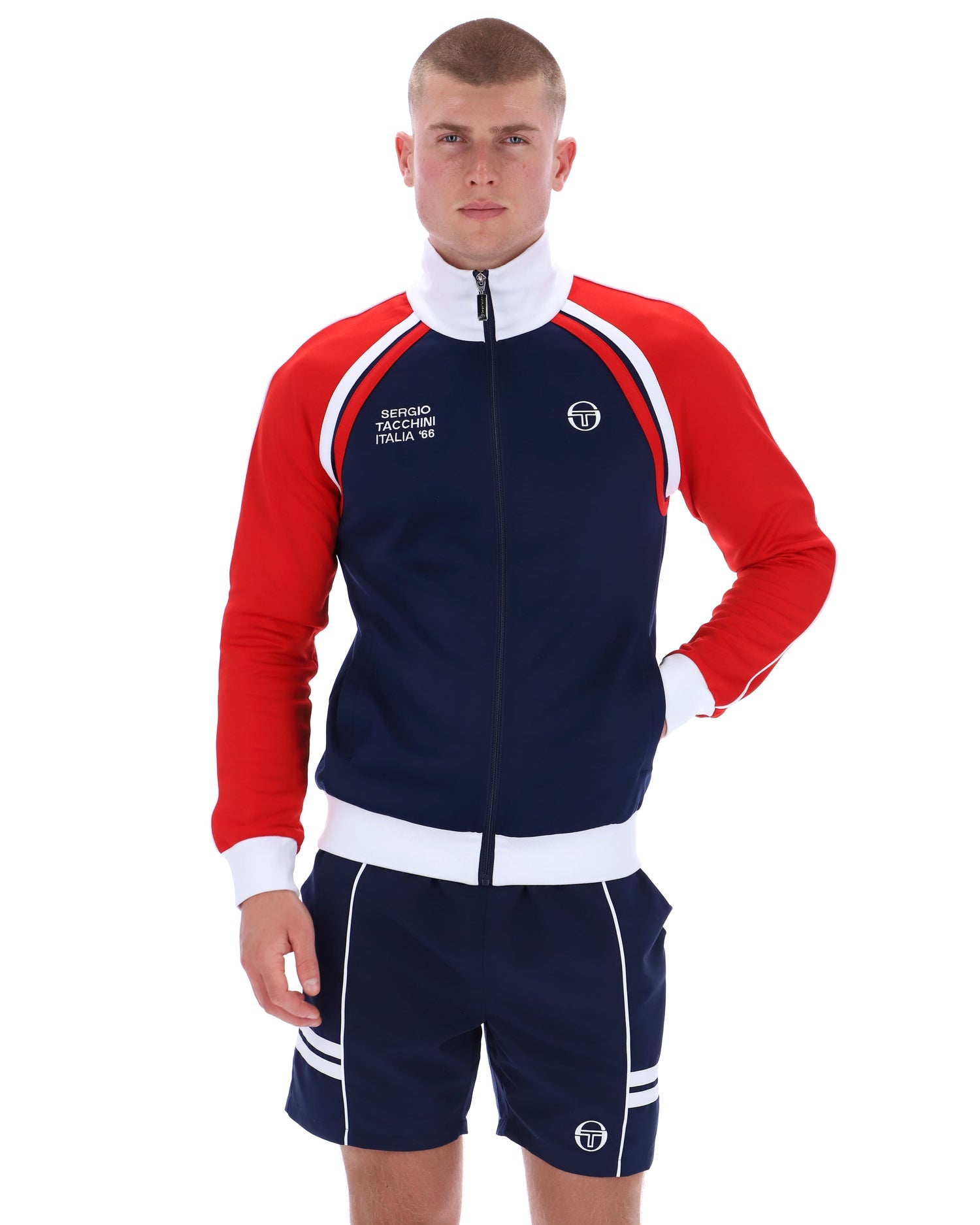 Ghibli Davis Track Top in Martime Blue/Adrenalin Rush/White