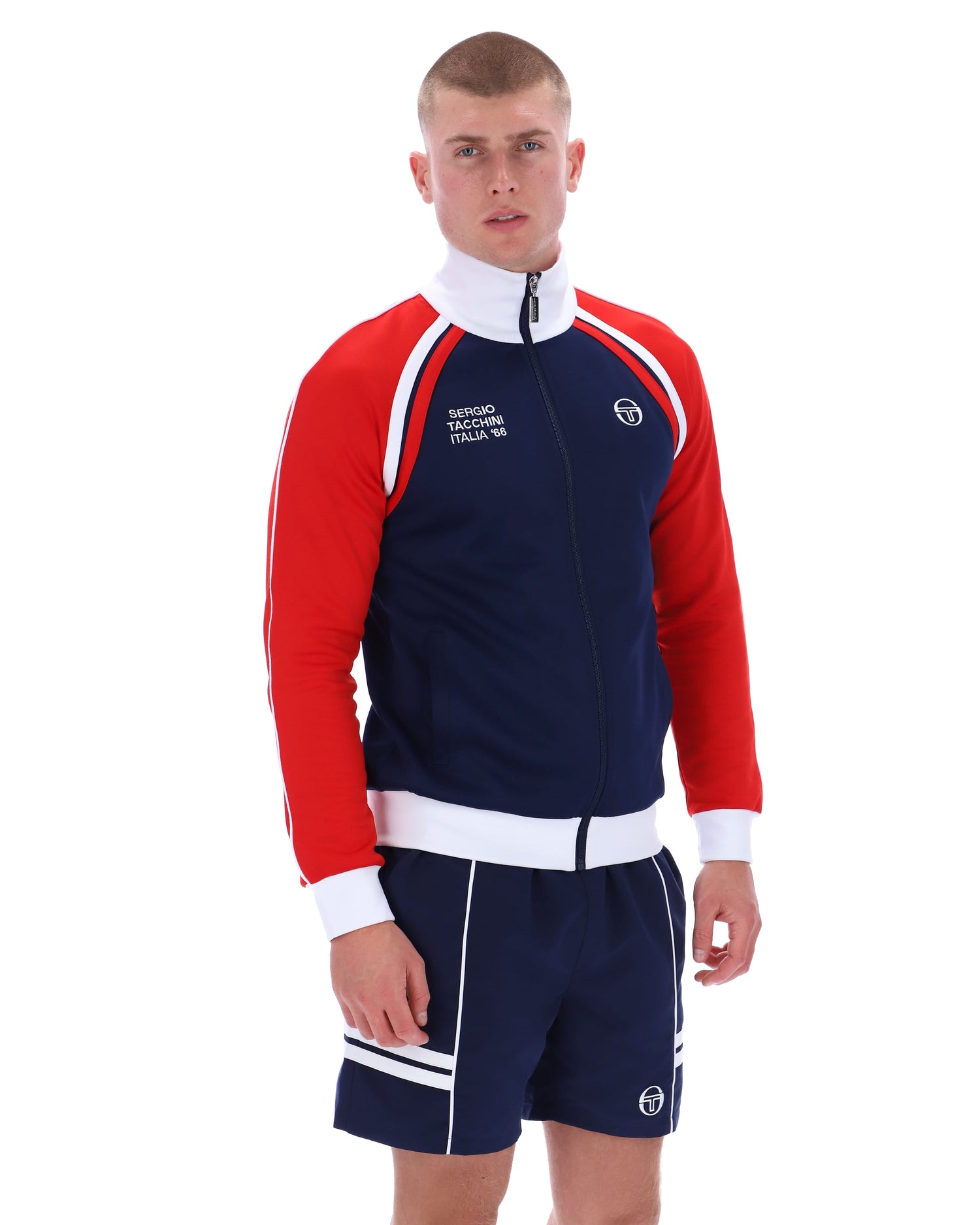 Ghibli Davis Track Top in Martime Blue/Adrenalin Rush/White