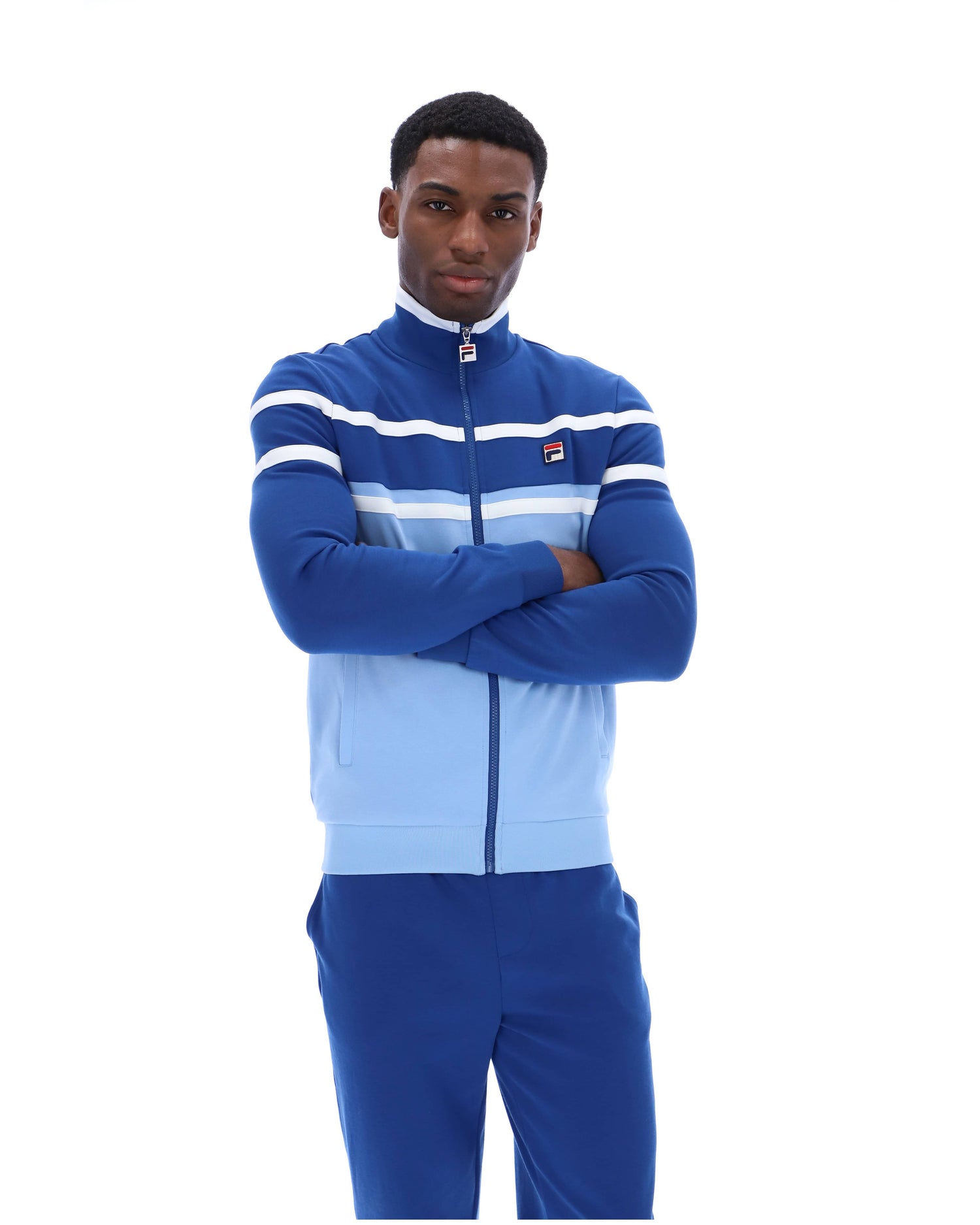 Giovanni Contrast Panels Track Jacket in Frozen Fjord/Limoges/White