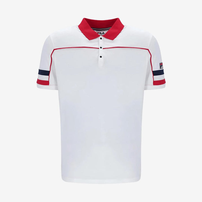 Grandslam Polo Piping Polo in White/Red/Navy