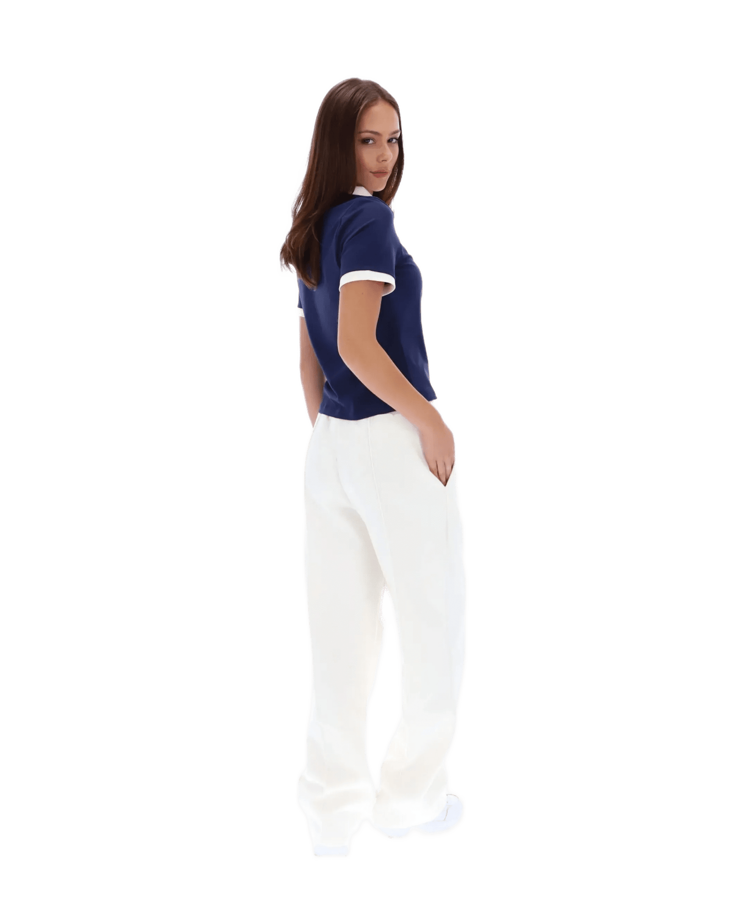 Harlo Fitted Iconic Polo in Navy/Gardenia