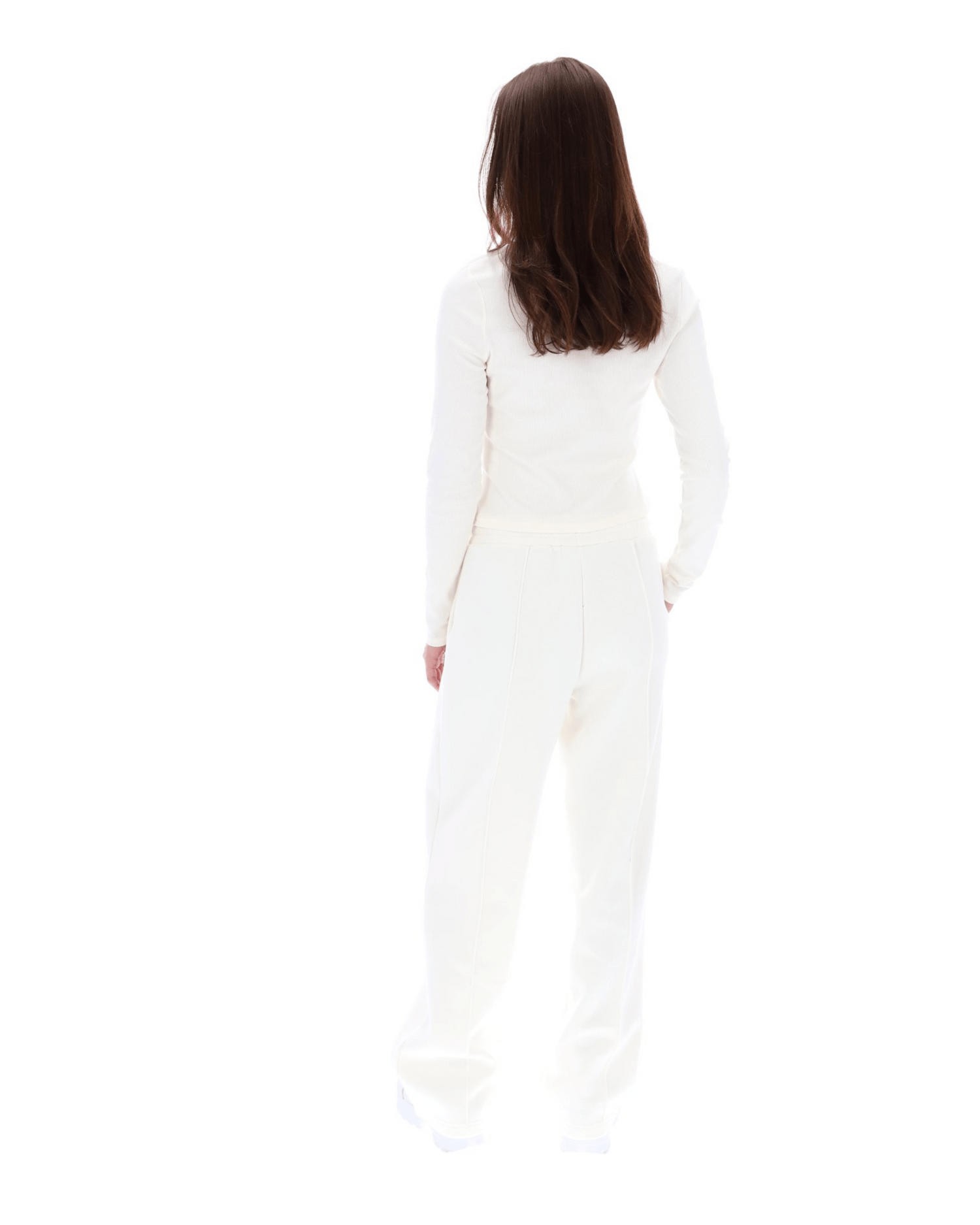 Heath Classic V Neck Ls Top in Gardenia/Navy/Red