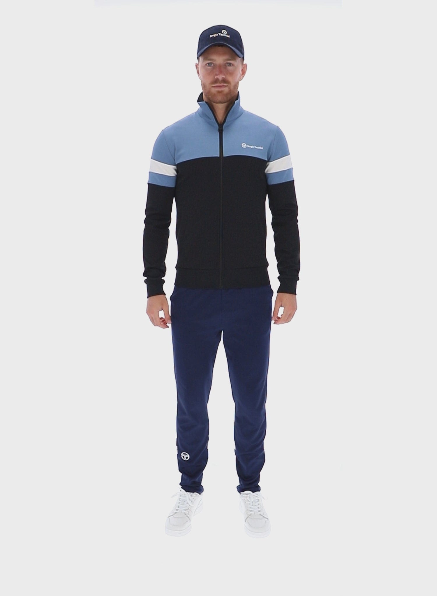 Jonnie TT Track Top in Black/Coronet Blue/Gardenia