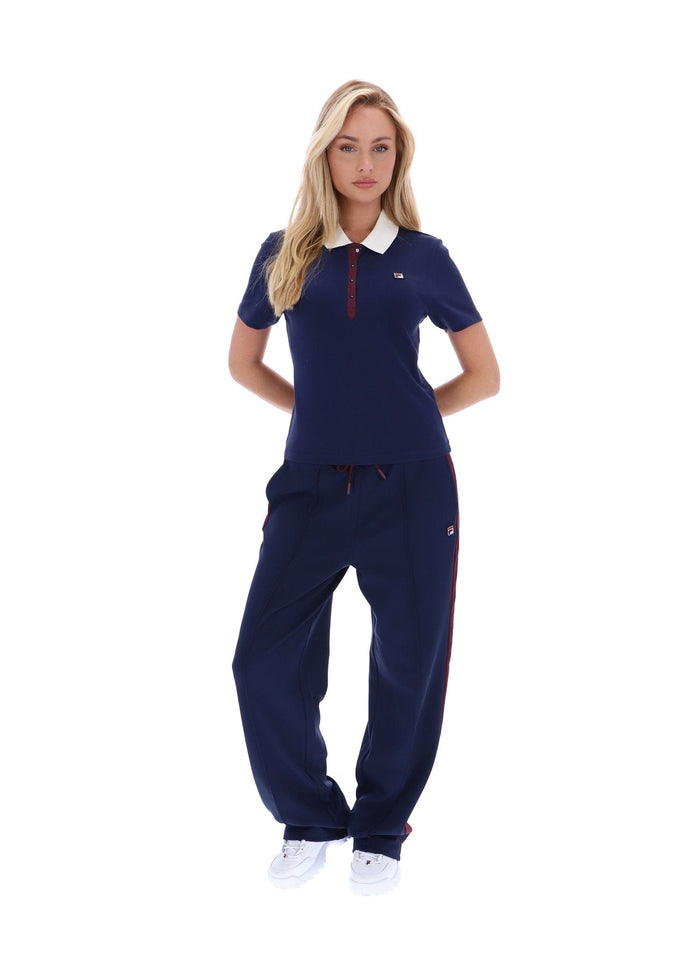 Juno Fitted Iconic Polo in Fila Navy/Gardenia/Fig