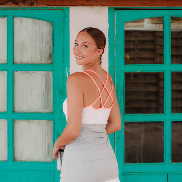 Kyoto Crop Top in Grey/White