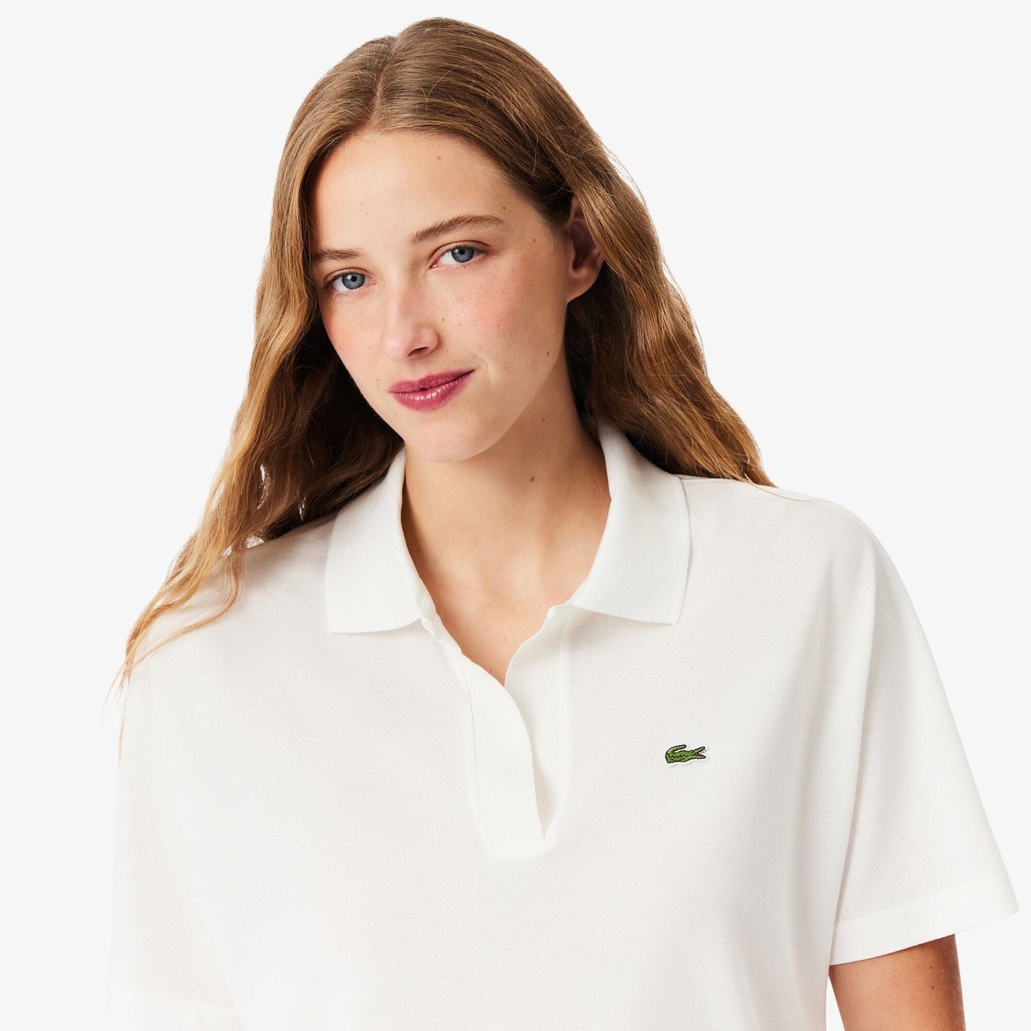 Lacoste Essential Relaxed Fit Polo in Blanc