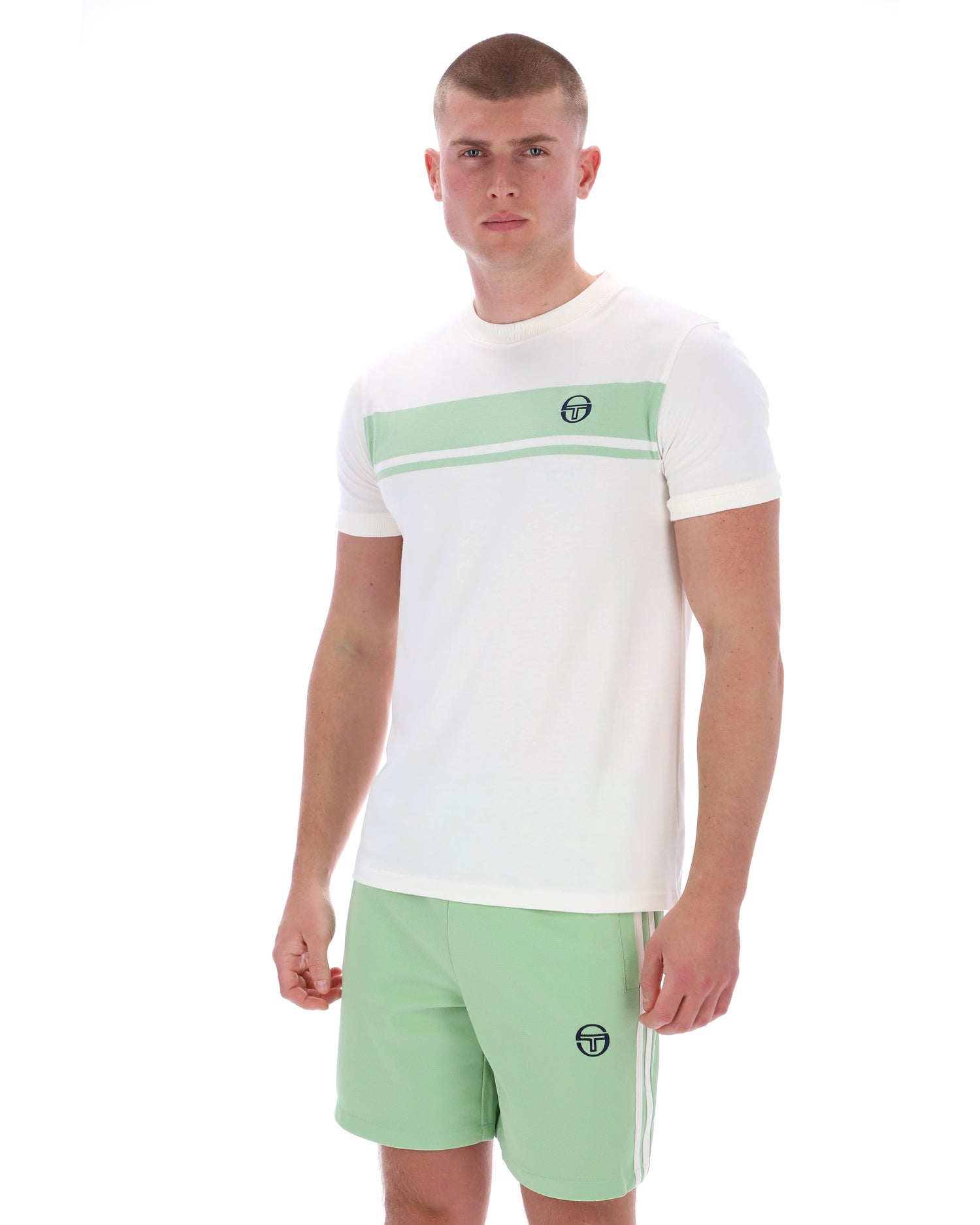 Master Tee in Gardenia/Quiet Green