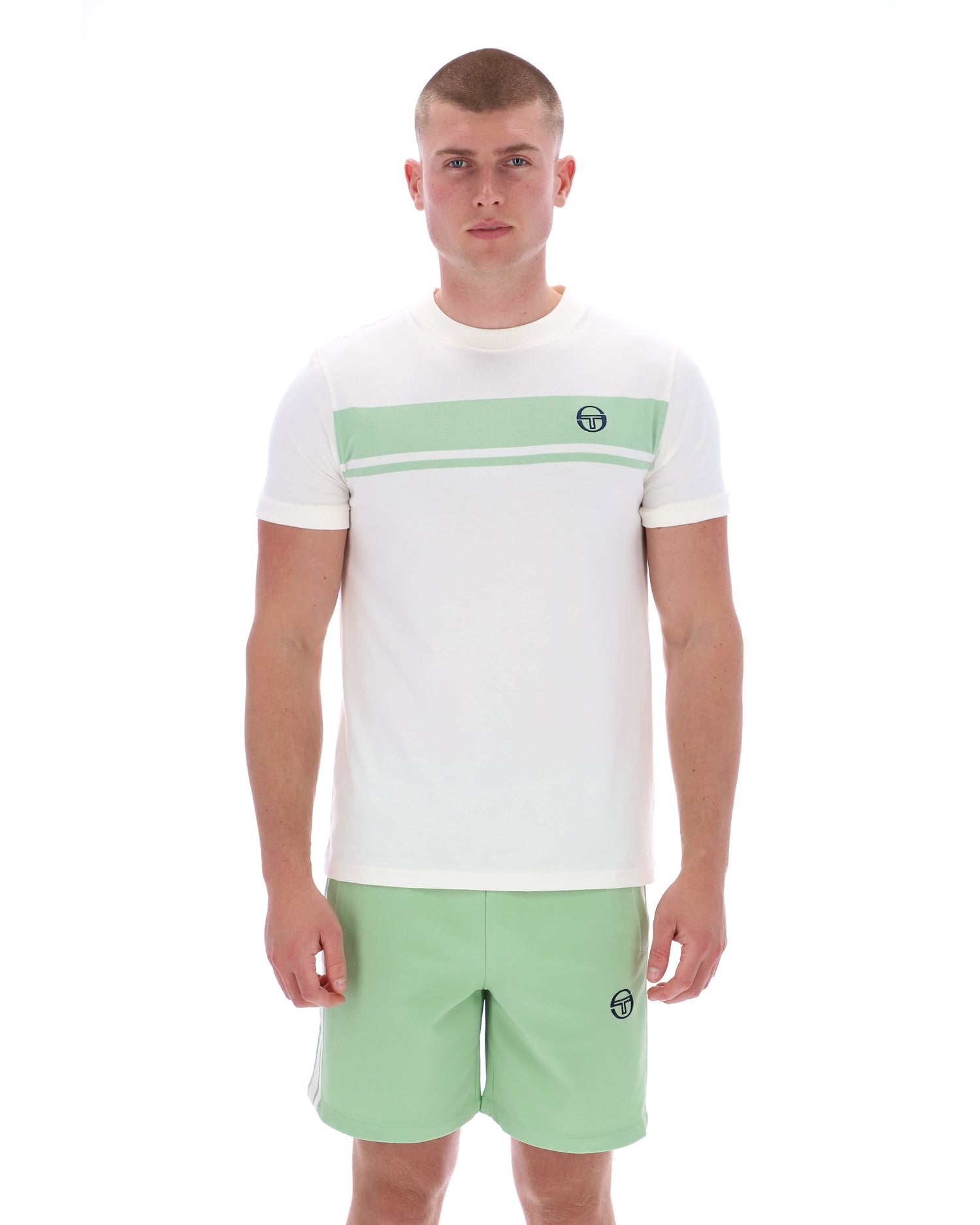Master Tee in Gardenia/Quiet Green