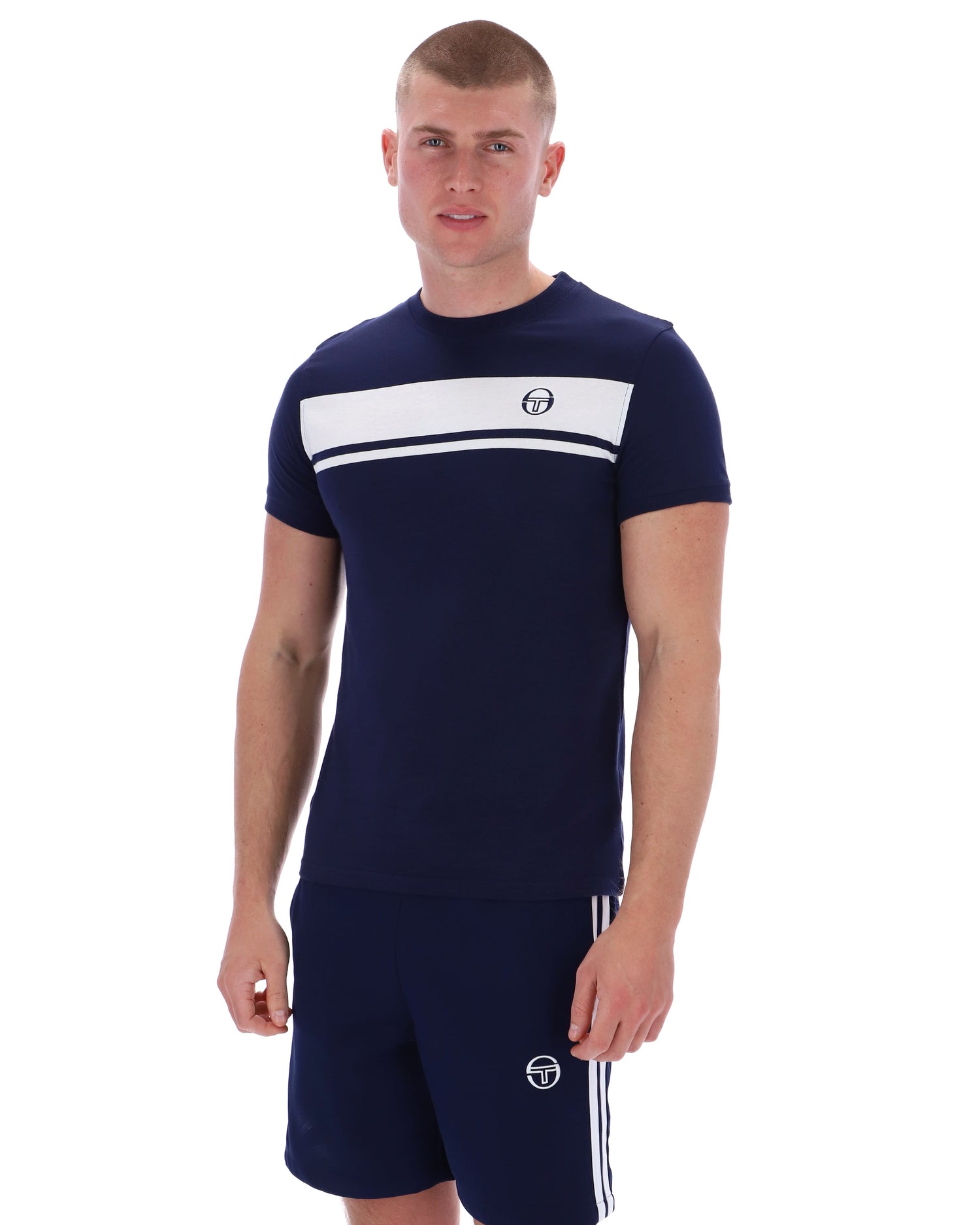 Master Tee in Navy/White-Tonal Ringer