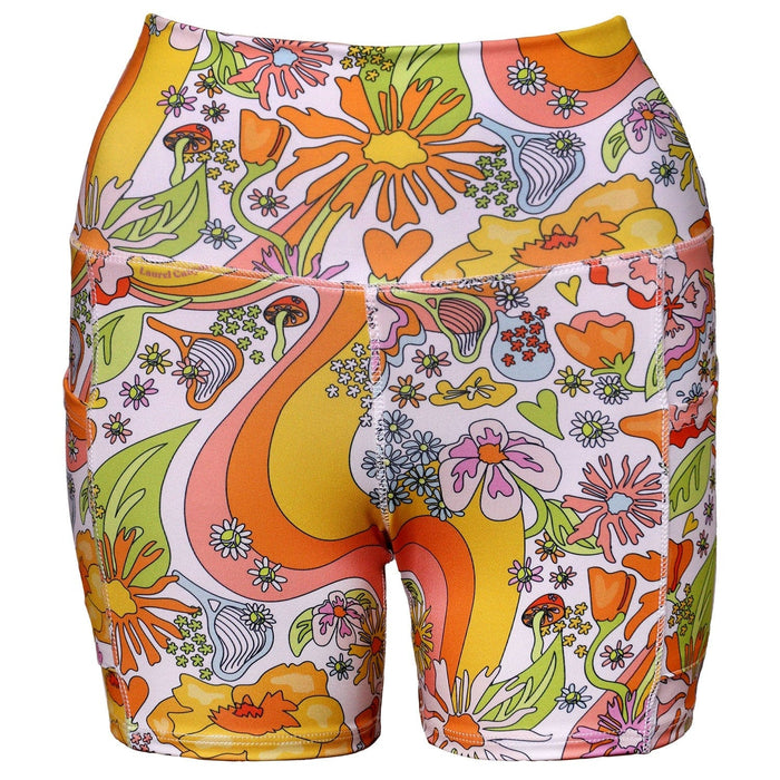 Melty Racquet Floral Printed Biker Shorts