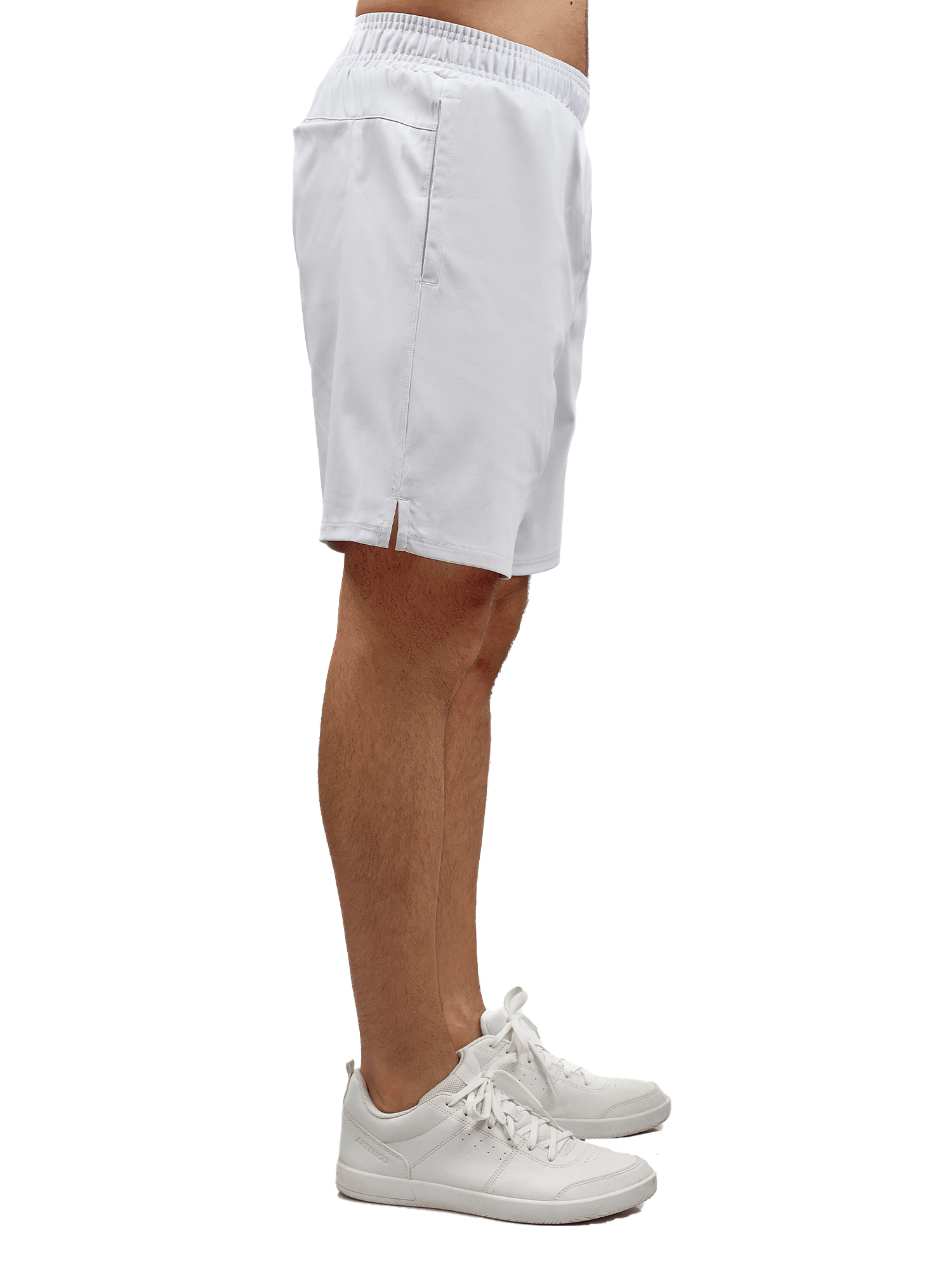 Men's Tennis Shorts - Spin Shorts with Pockets & UV Protection - White