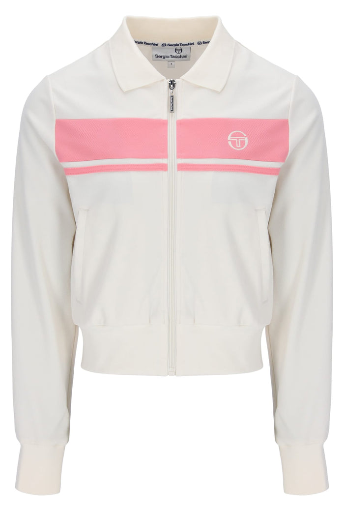 Miss Masters TT Track Top in Gardenia/Geranium Pink