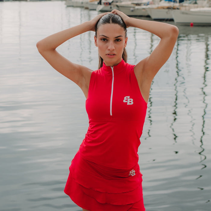 Monaco Sleeveless Top in Red