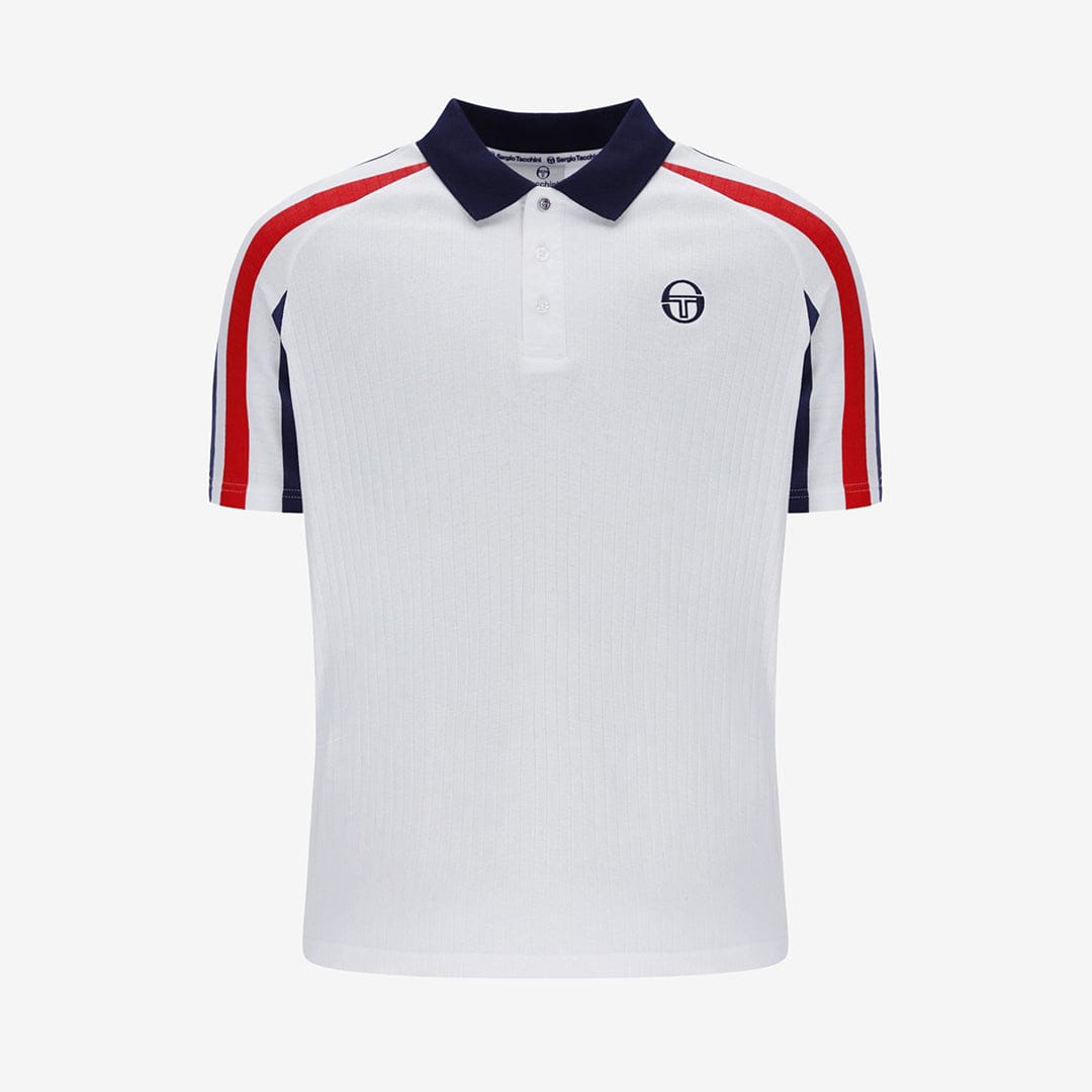 New Blow Polo Polo Shirt In White/Maritime Blue/Adrenaline Rush