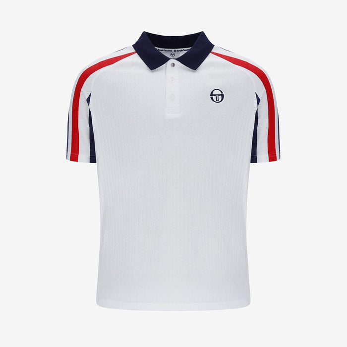 New Blow Polo Polo Shirt In White/Maritime Blue/Adrenaline Rush