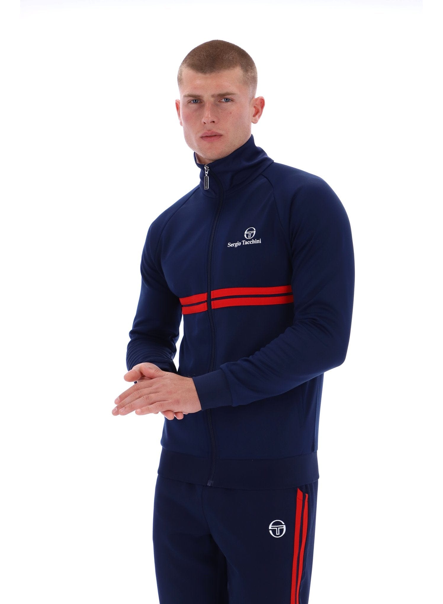 New Dallas Track Top in Martime Blue/White/Adrenaline Rush