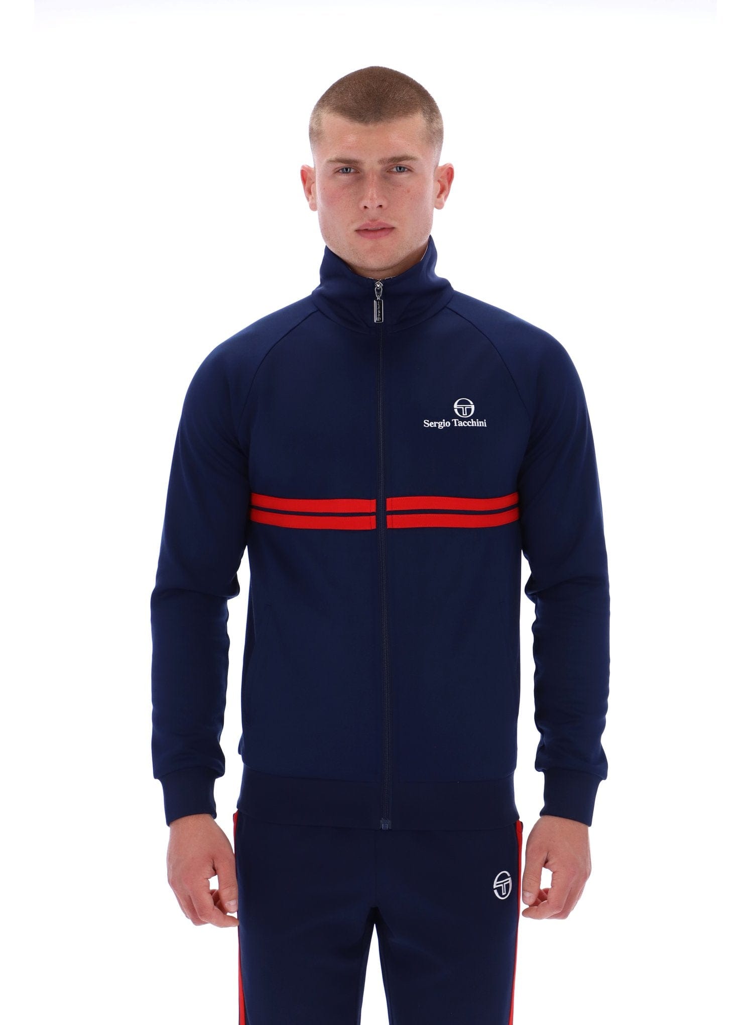 New Dallas Track Top in Martime Blue/White/Adrenaline Rush