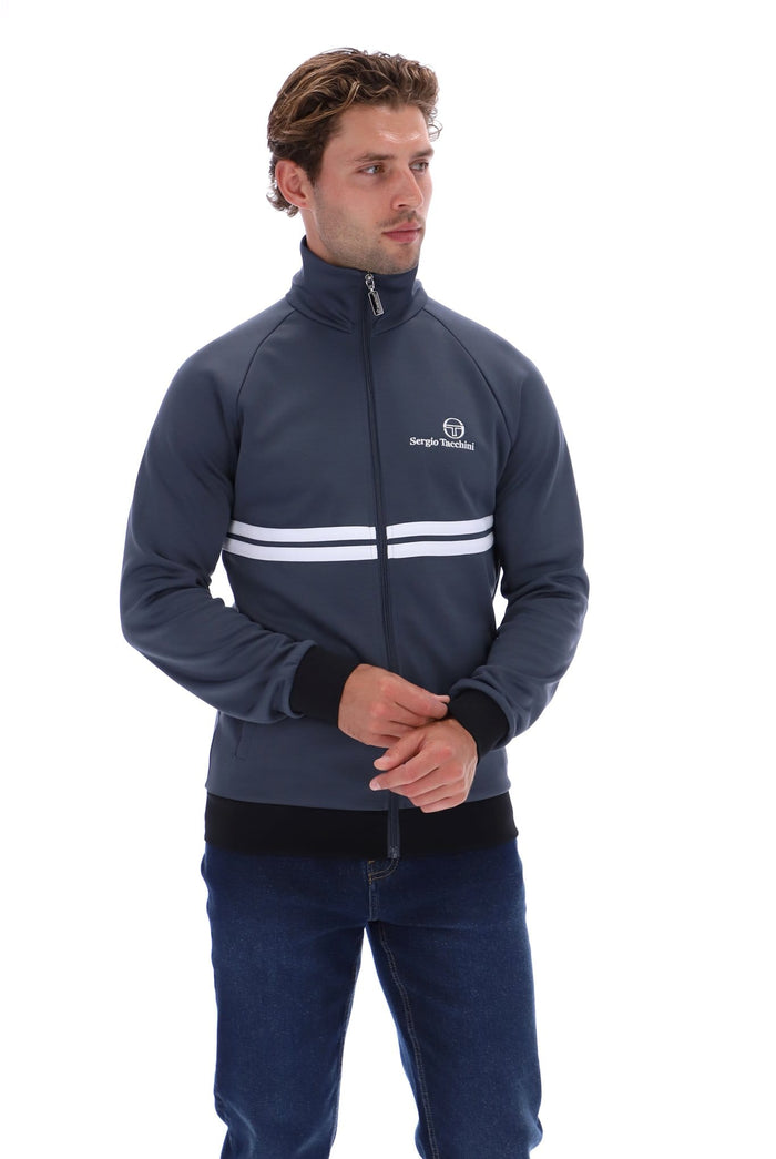 New Dallas Track Top in Turbulence/White/Black