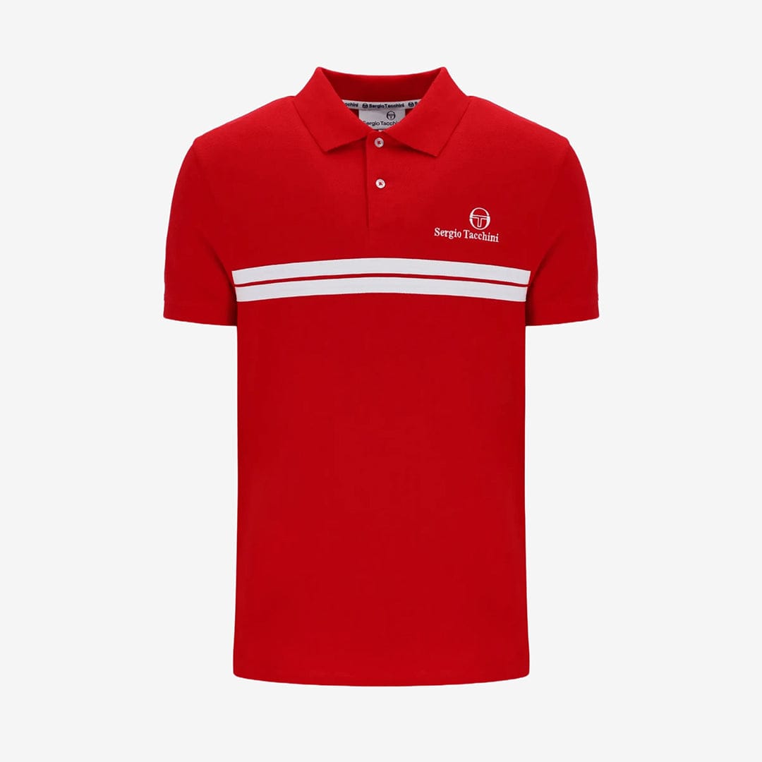 New Supermac P Polo Shirt in Adrenaline Rush/White/Maritime Blue