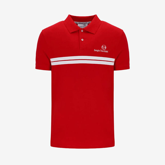 New Supermac P Polo Shirt in Adrenaline Rush/White/Maritime Blue