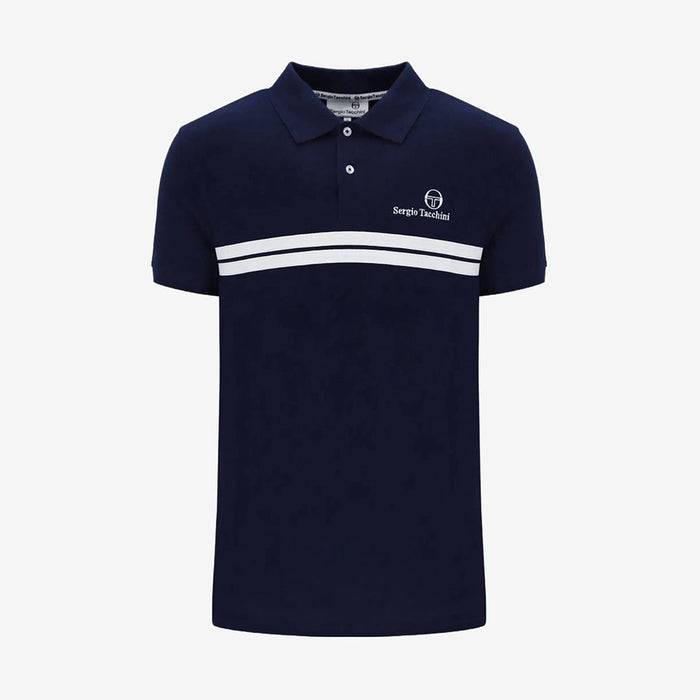 New Supermac P Polo Shirt in Maritime Blue /White/Adrenaline Rush