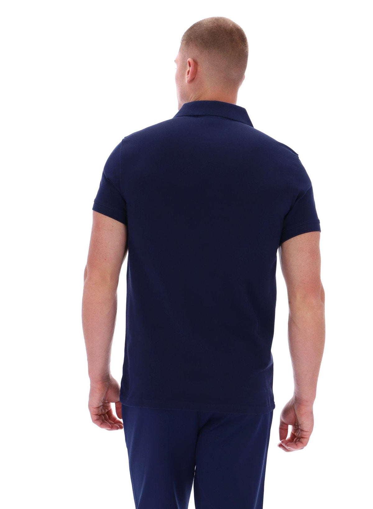 New Supermac Polo Shirt in Martime Blue/Adrenaline Rush
