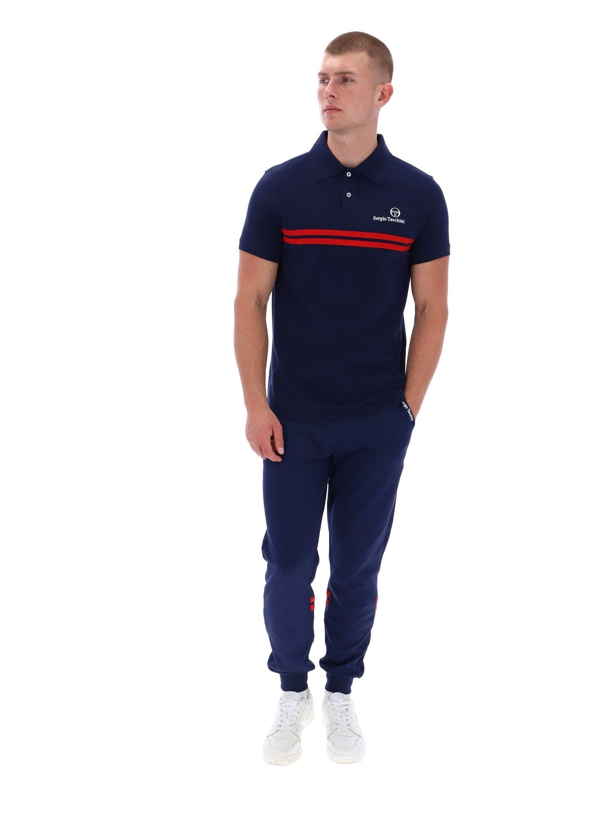 New Supermac Polo Shirt in Martime Blue/Adrenaline Rush