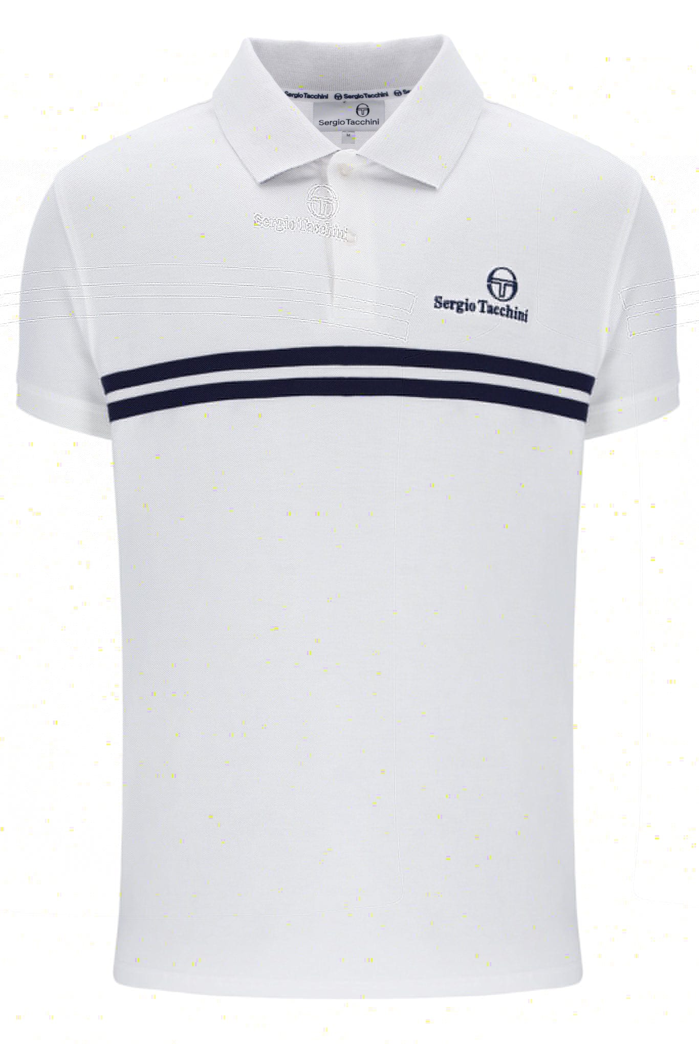 New Supermac Polo Shirt in White/Martime Blue