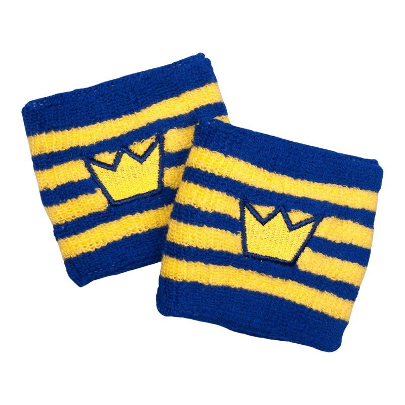 Original Remakes of Bjorn Borg Wristbands in Navy with Yellow Stripes