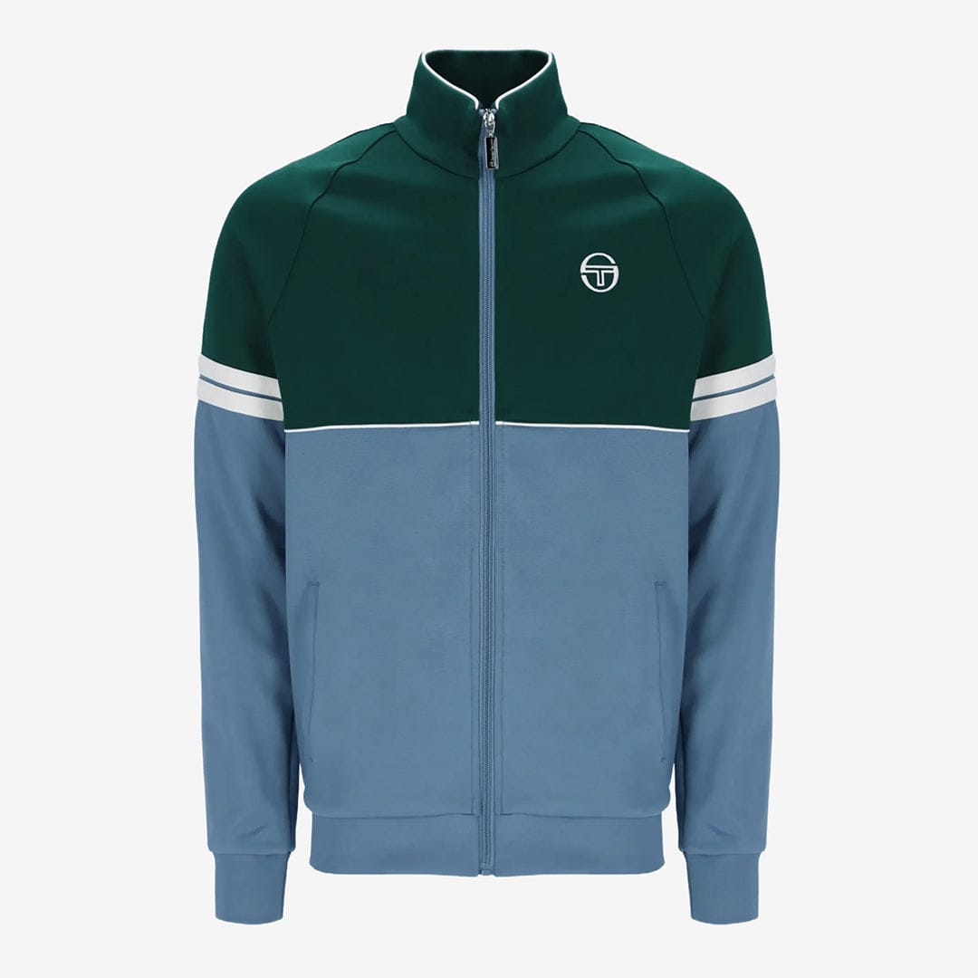 Orion TJ Track Jacket in Rainforest Coronet Blue / Gardenia