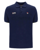 Pablo Three Button Tipped Rib Basic Polo in Navy/Lemonade