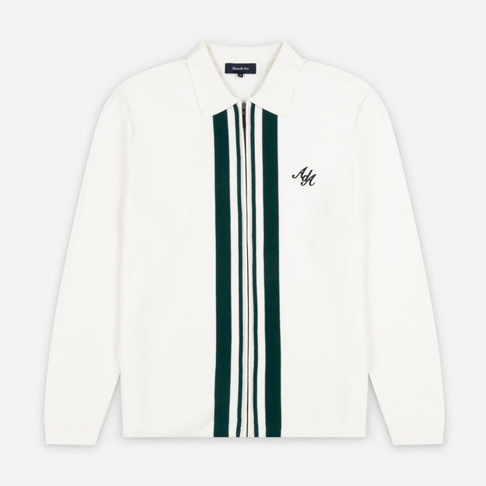 Pavo Knitted Long Sleeve Polo | Cream