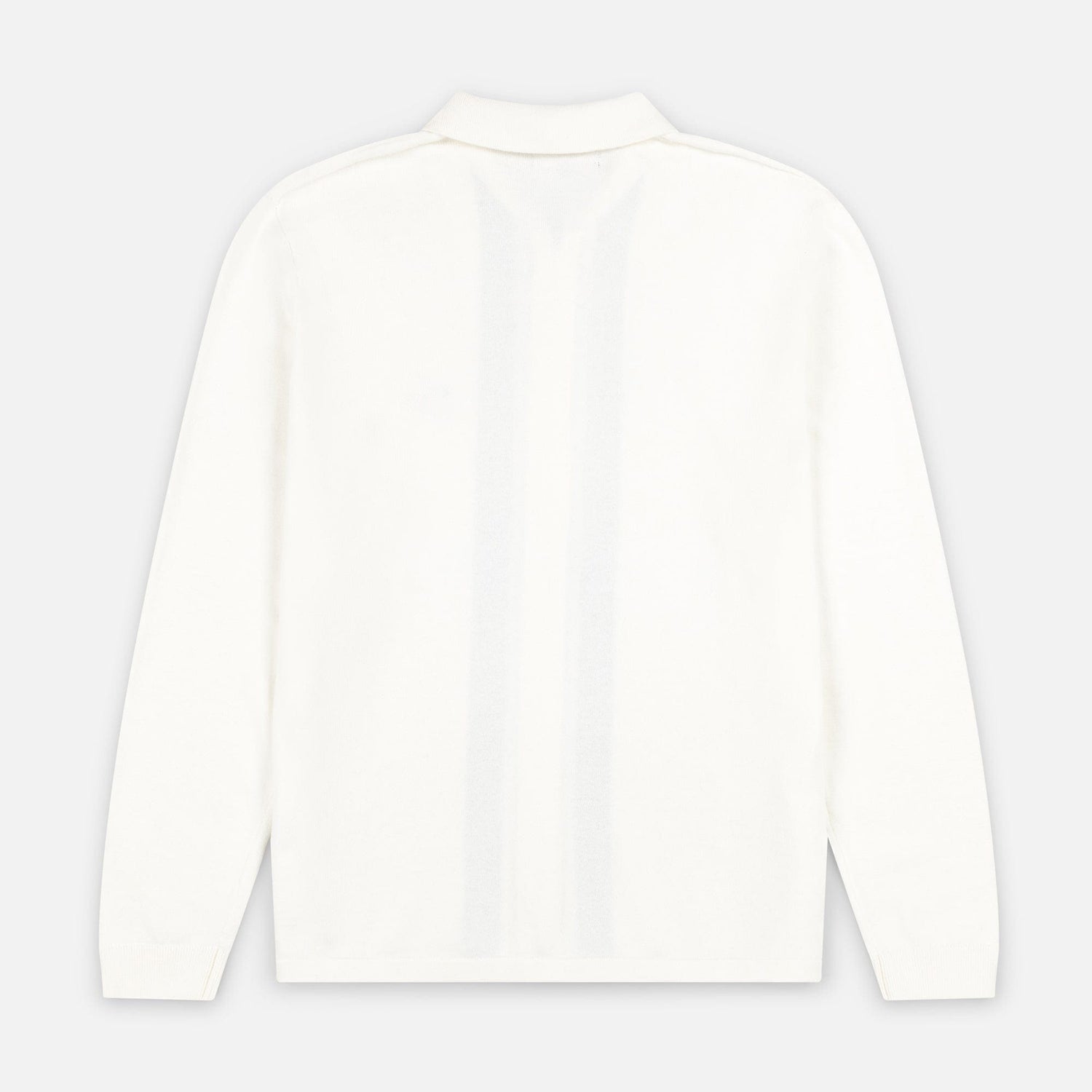 Pavo Knitted Long Sleeve Polo | Cream