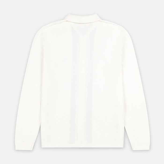 Pavo Knitted Long Sleeve Polo | Cream