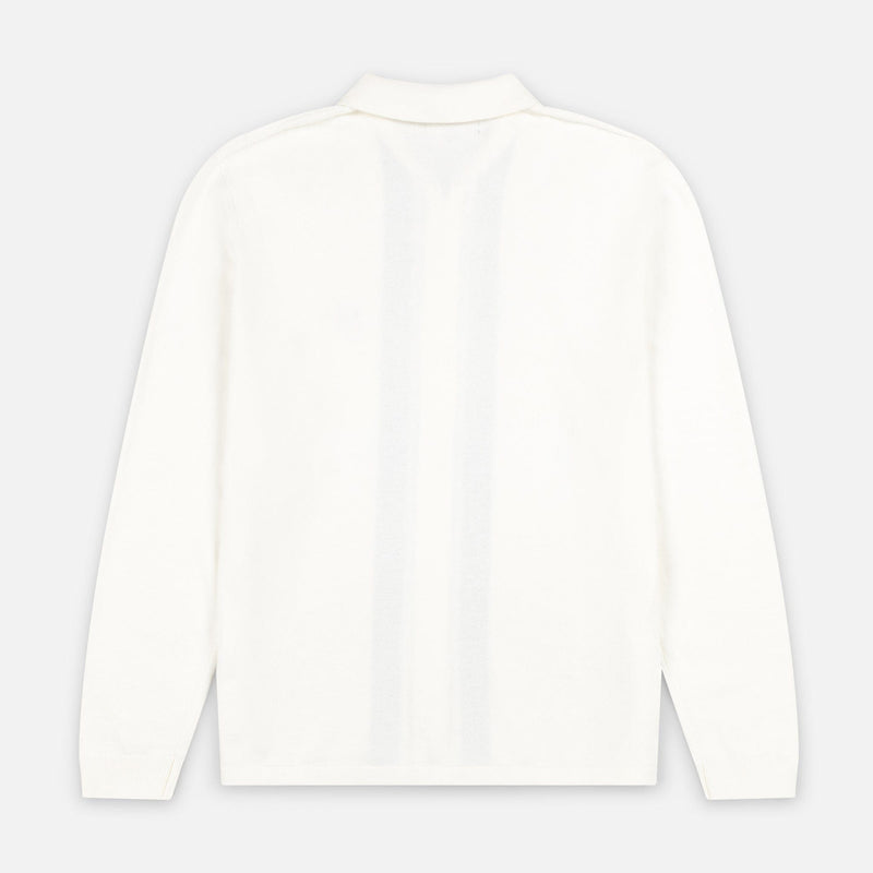 Pavo Knitted Long Sleeve Polo | Cream
