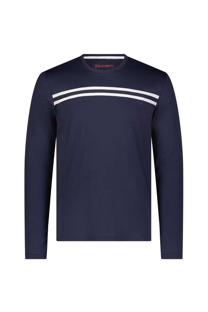 Performance Long Sleeve Crew Neck - Midnight/White