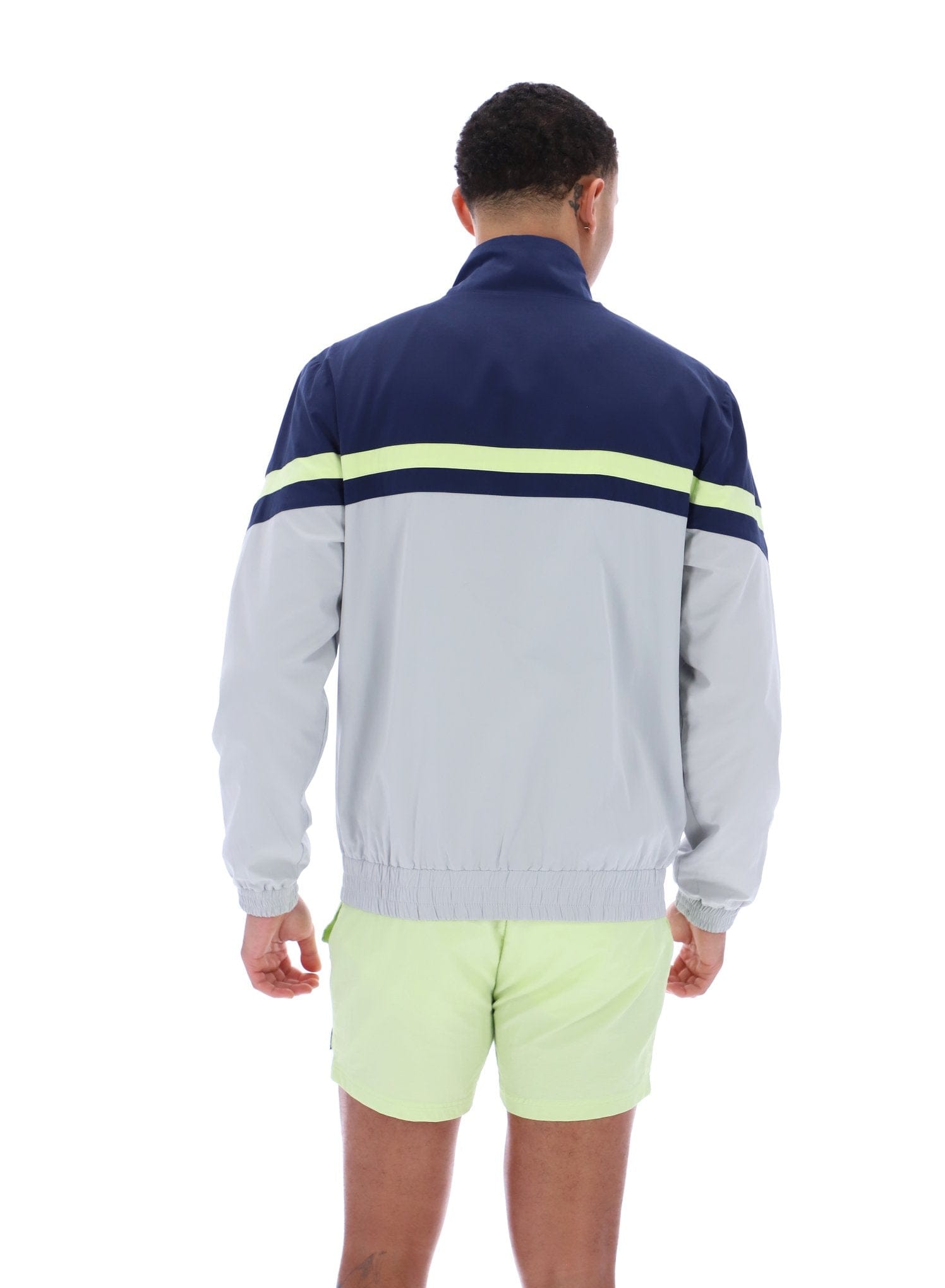 Phillip Cut And Sew Track Jacket In Fila Navy/High Rise/Shadow Lime