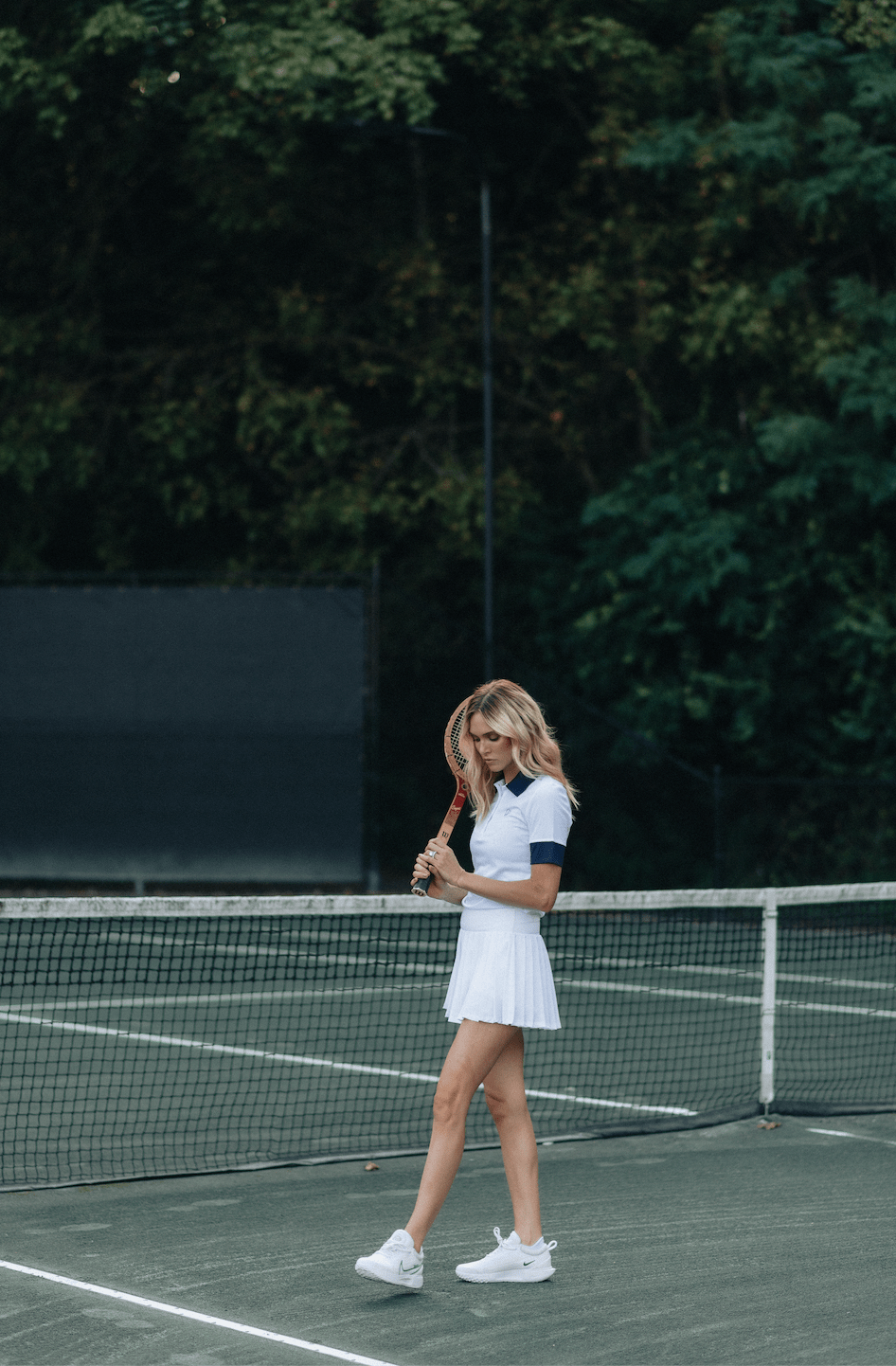 Pleated Court Skirt - White