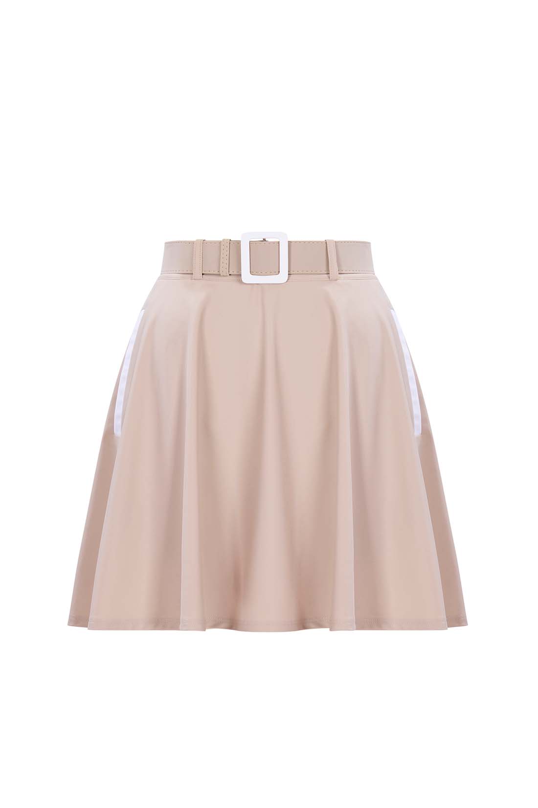 PLEATED PERFORMANCE SKORT WITH DETACHABLE BELT UPF 50+