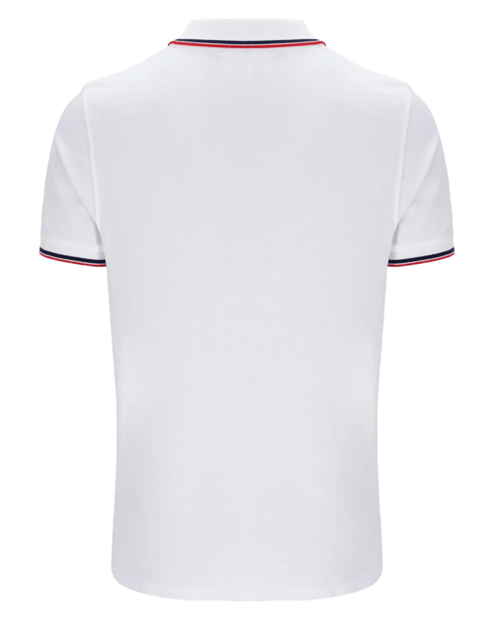 Polo Shirt S/S in White/Maritime