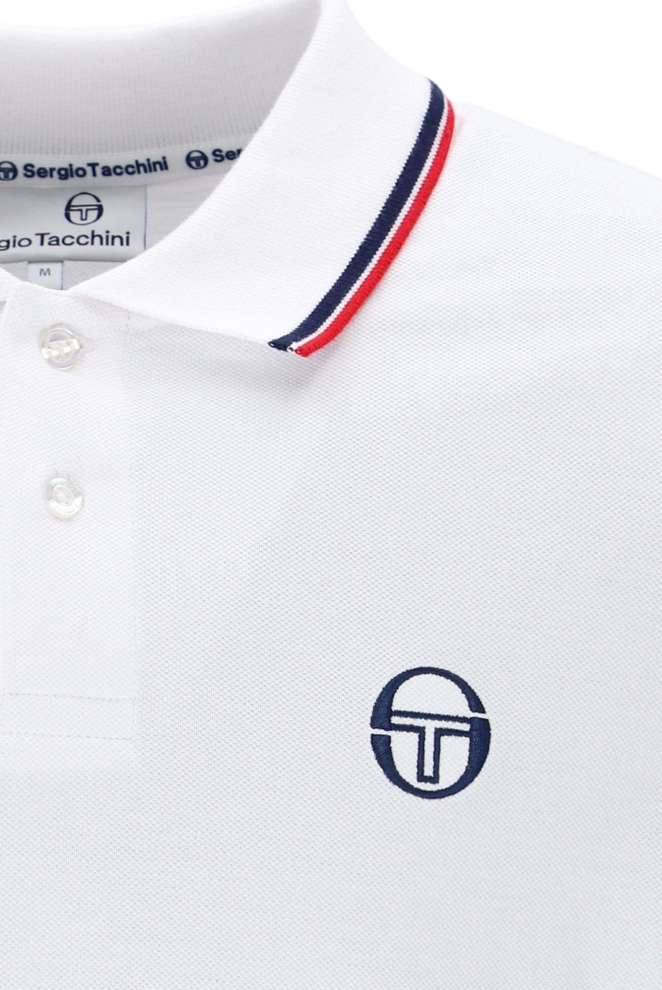 Polo Shirt S/S in White/Maritime