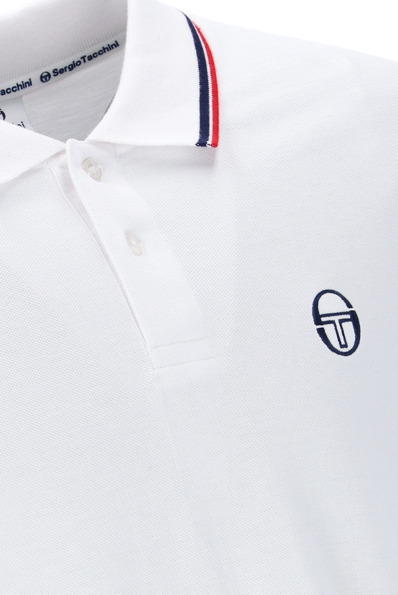 Polo Shirt S/S in White/Maritime