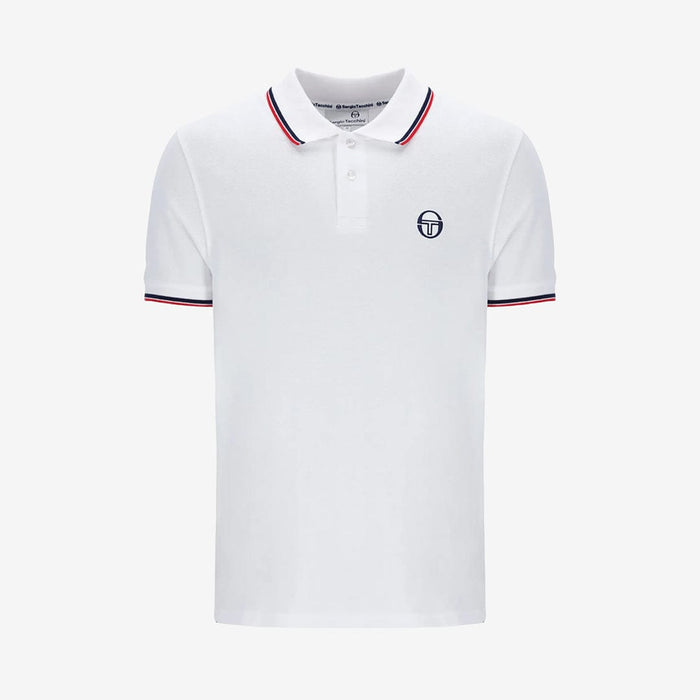 Polo Shirt S/S in White/Maritime