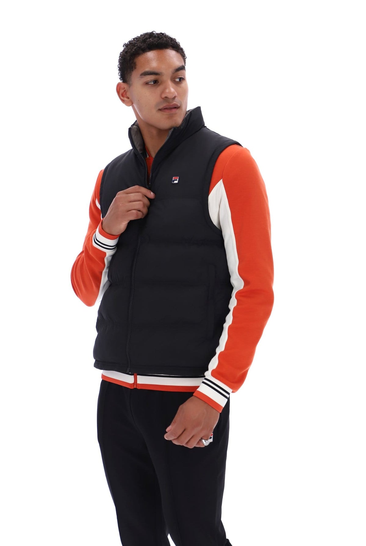 Rodri Gilet Bamboo Badge in Black/Gunmetal