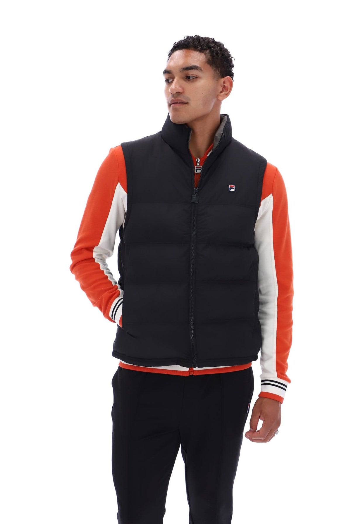 Rodri Gilet Bamboo Badge in Black/Gunmetal