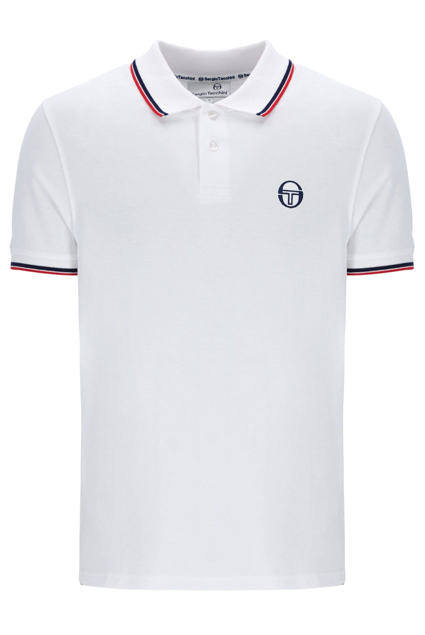 Sergio 020 Polo in White/Black/Adrenaline Rush