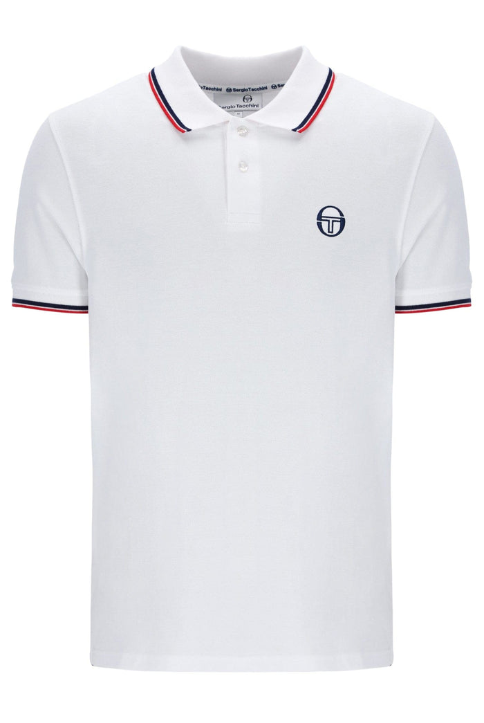 Sergio 020 Polo in White/Black/Adrenaline Rush